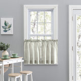 Plaza Stripe Ticking Stripe Tier Curtain - Sage